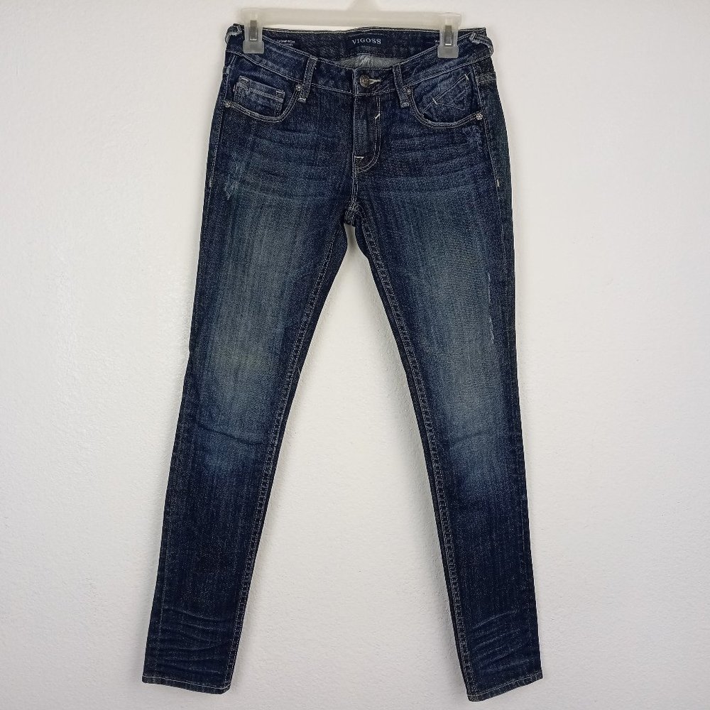 VIGOSS Women's The Thompson Tomboy Skinny Jeans Size 26x27 Medium Wash Blue